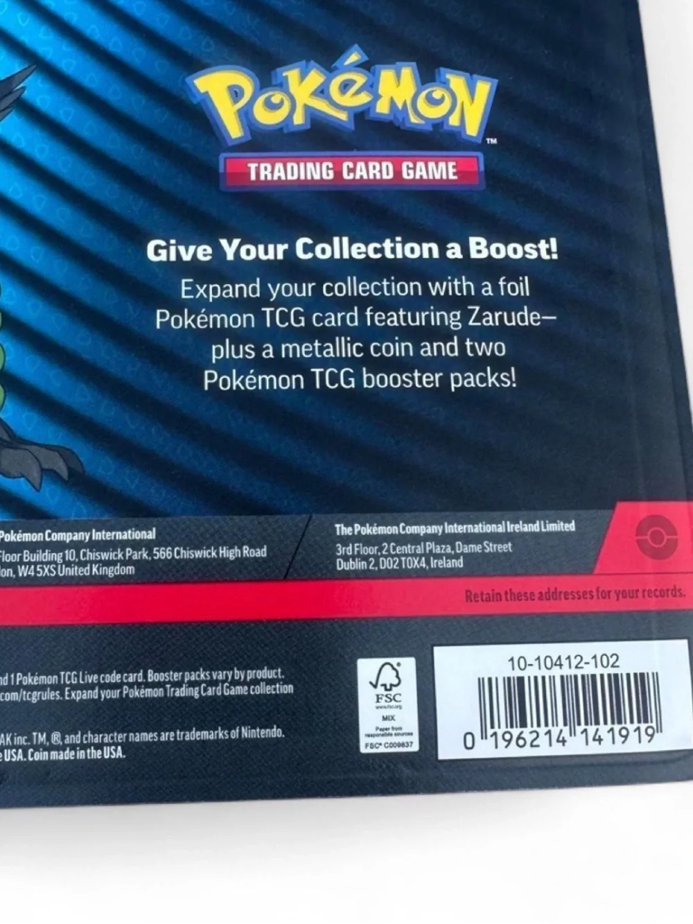 NEW Pokémon TCG Zarude Promo 2-Pack Blister - Pitch Black + Chaos Rising- Sealed